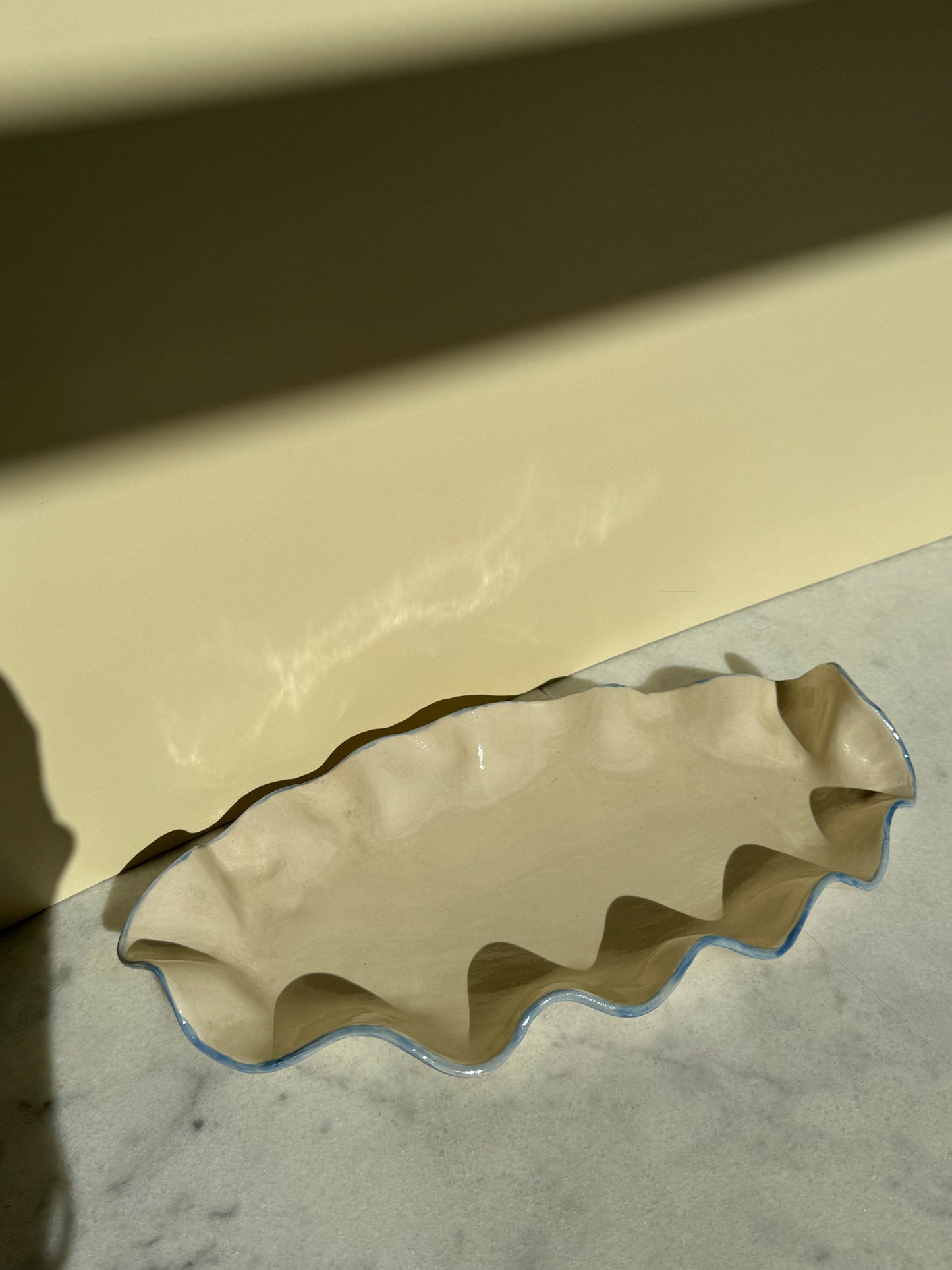 Wavy Platter in Cornfield Blue
