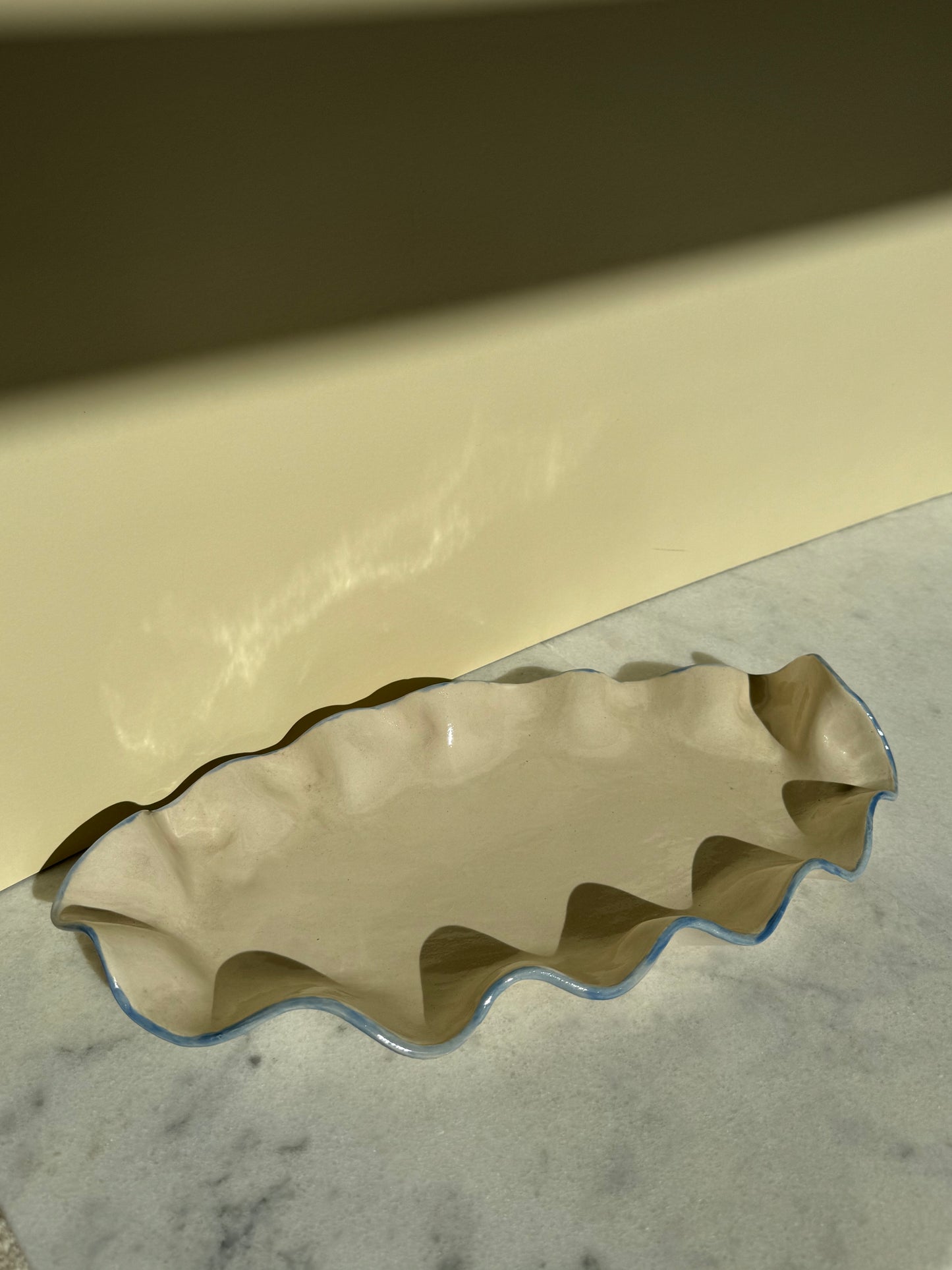 Wavy Platter in Cornfield Blue